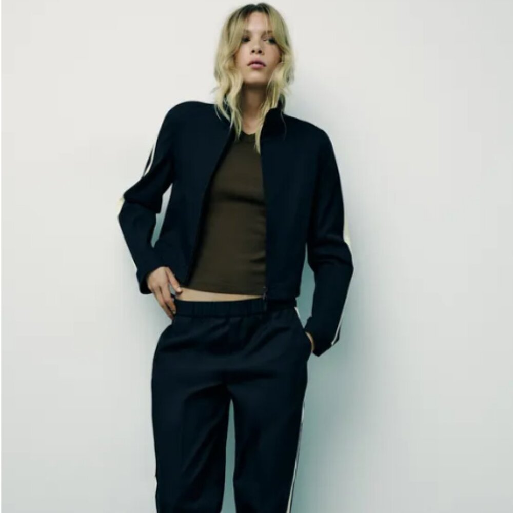 ZARA SIDE STRIPE JACKET & PANT SET